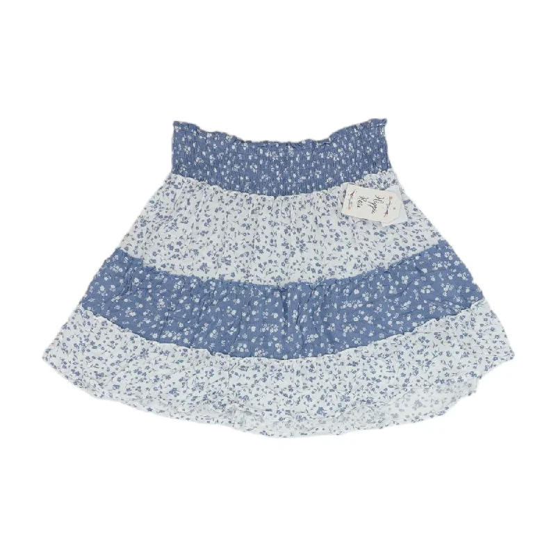 Early Bird Discount Blue Floral Mini Skirt