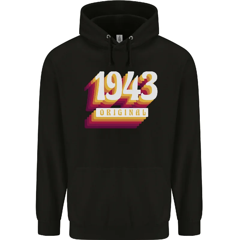 Holiday Sale Retro 81st Birthday Original 1943 Mens 80% Cotton Hoodie