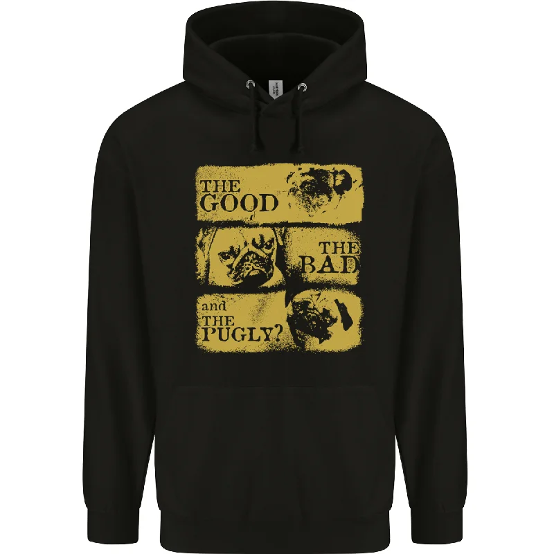 Bargain Blast The Good the Bad the Pugly Funny Pug Mens 80% Cotton Hoodie