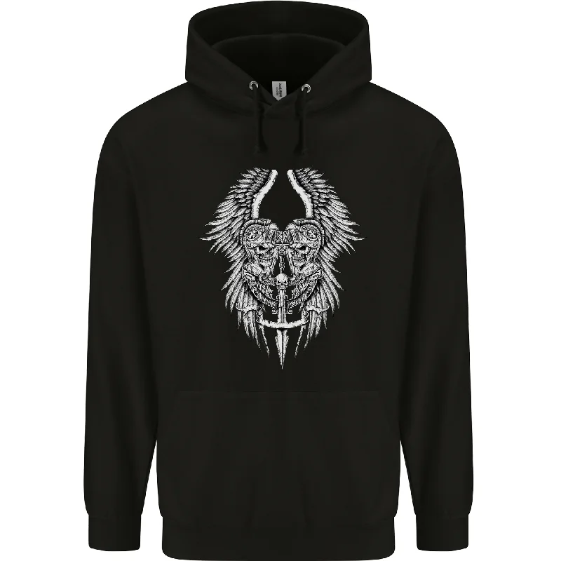 Great Deals Two Roman Skulls Mens 80% Cotton Hoodie
