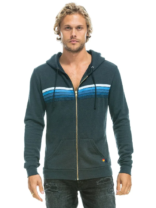 Price Rollback 5 Stripe Hoodie - Charcoal Blue Stripes