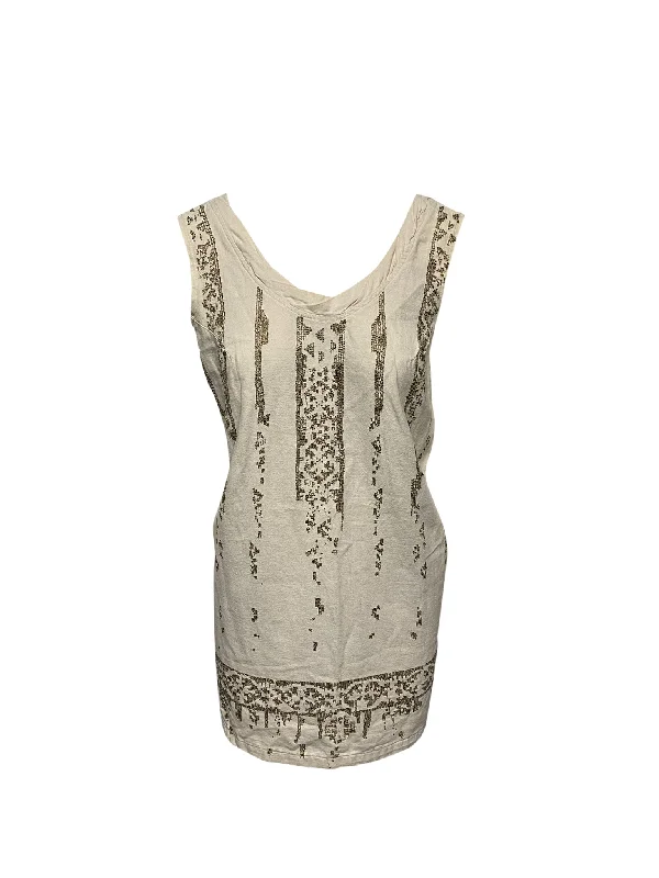Buy Now Ba&sh Printed Sleeveless Dress in White Cotton