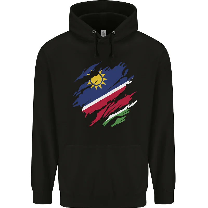 Closeout Torn Namibia Flag Namibian Day Football Mens 80% Cotton Hoodie