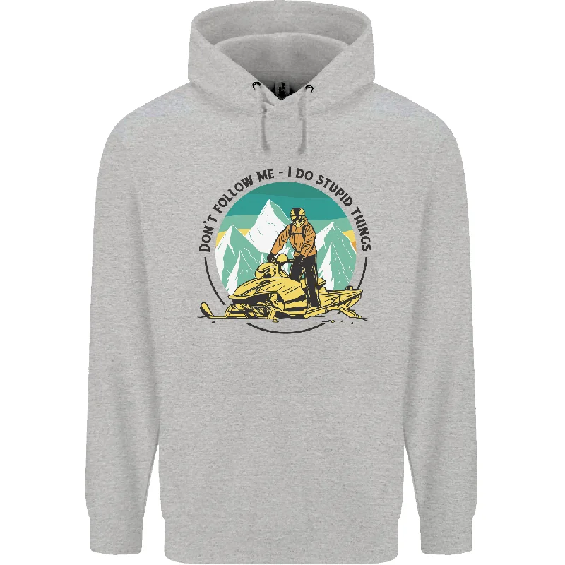 Special Discount Snowmobile Dont Follow Me Funny Mens 80% Cotton Hoodie