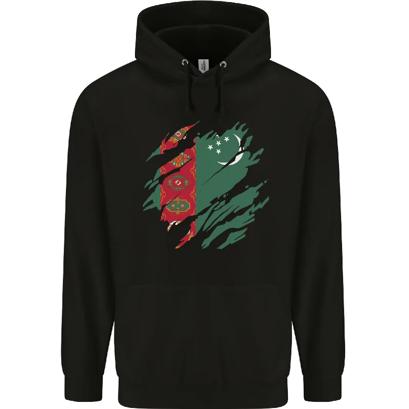 New Arrival Torn Turkmenistan Flag The Turkmen Day Football Mens 80% Cotton Hoodie