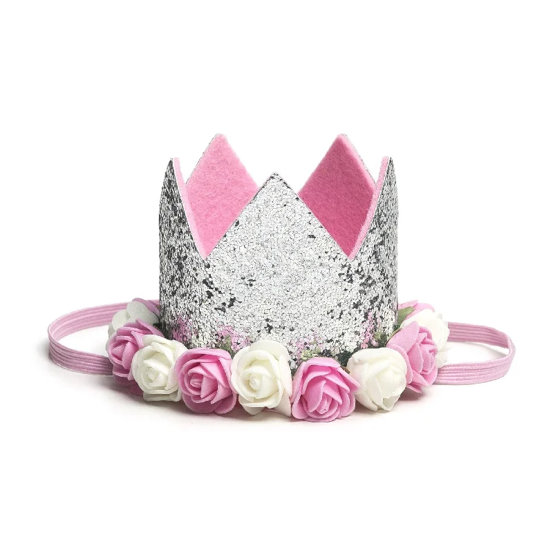 Deal Frenzy Sweet Wink Silver Glitter Flower Crown Kids Birthday Party Photoshoot Baby Deal Frenzy Sweet Wink Silver Glitter Flower Crown Kids Birthday Party Photoshoot Baby