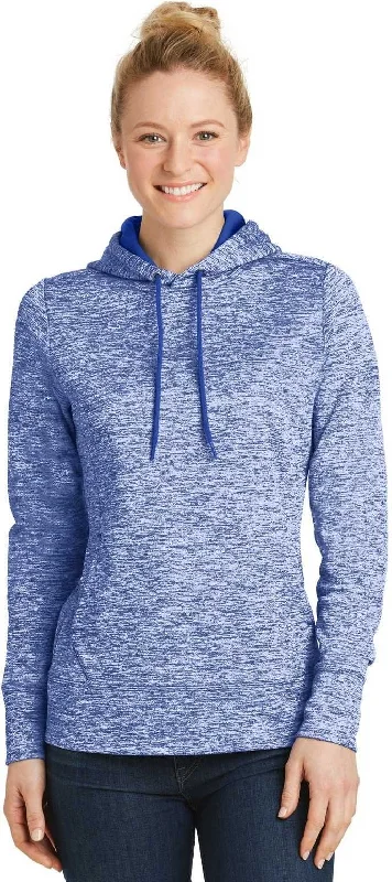 Price Meltdown Sport-Tek LST225 Ladies PosiCharge Electric Heather Fleece Hooded Pullover - True Royal Electric