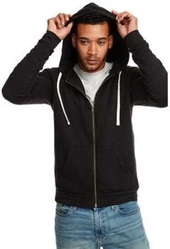 Steals and Deals Next Level 9602 Unisex Santa Cruz Full-Zip Hooded Sweatshirt - Black