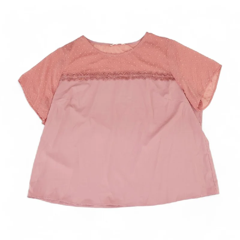 Today's Special Pink Solid Crewneck Knit Top