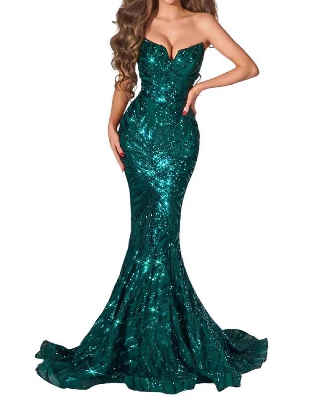 Buy Now Long Strapless Mermaid Prom Dress In Emerald