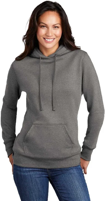 Can't Miss Port & Company LPC78H Ladies Core Fleece Pullover Hooded Sweatshirt - Graphite Heather