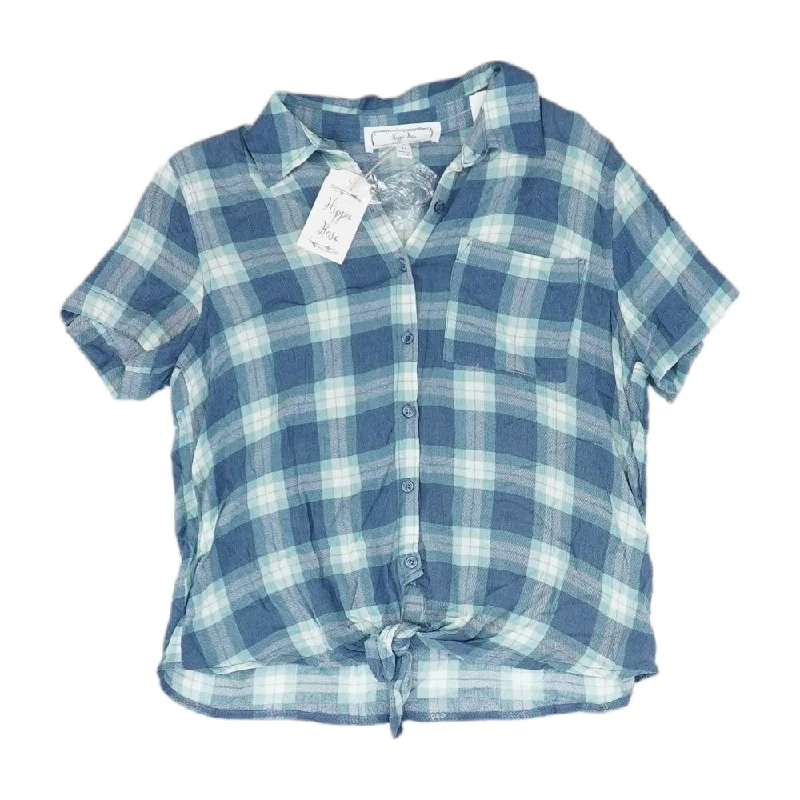 Midnight Sale Blue Plaid Button Down
