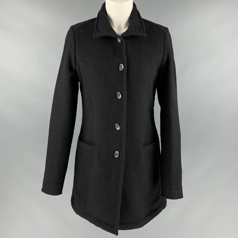 TIME-Limited Offer PRIMORDIAL IS PRIMITIVE Size M Black Wool Polyester Trench Coat