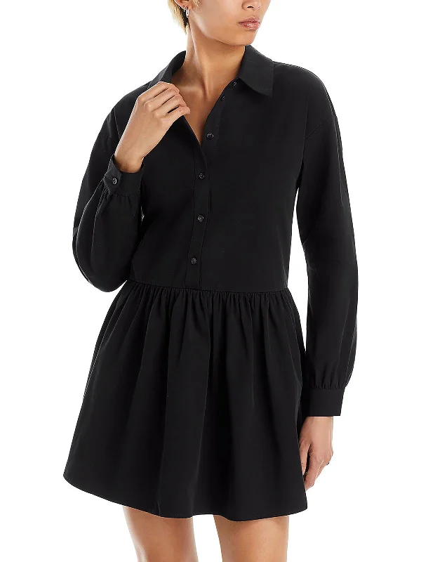 Markdowns Georgina Womens Collared Mini Shirtdress