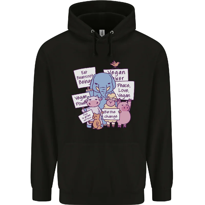 Doorbuster Deal Vegetarian Animals Vegan Mens 80% Cotton Hoodie