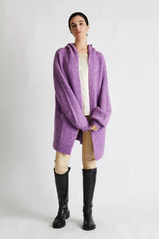 Instant Discount + Beryll Cashmere Cropped Coat with Hood | Lilac