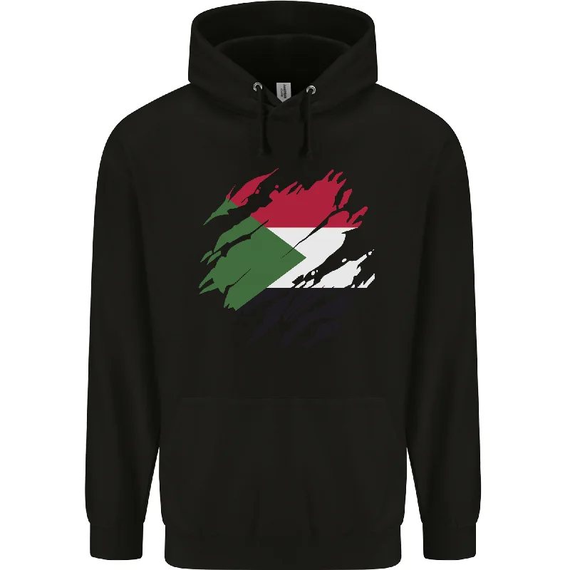 The Best Prices Torn Sudan Flag Sudanese Day Football Mens 80% Cotton Hoodie