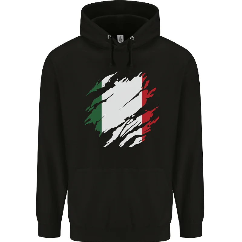 Blowout Deals Torn Italy Flag Italians Day Football Mens 80% Cotton Hoodie