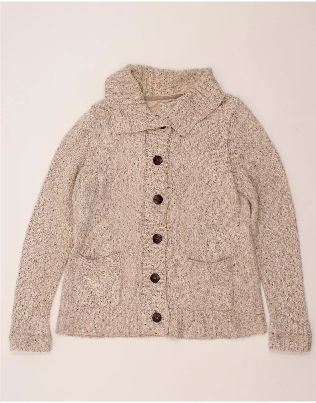 Can't Miss FAT FACE Womens Oversized Cardigan Sweater UK 16 Large Grey Flecked Cotton