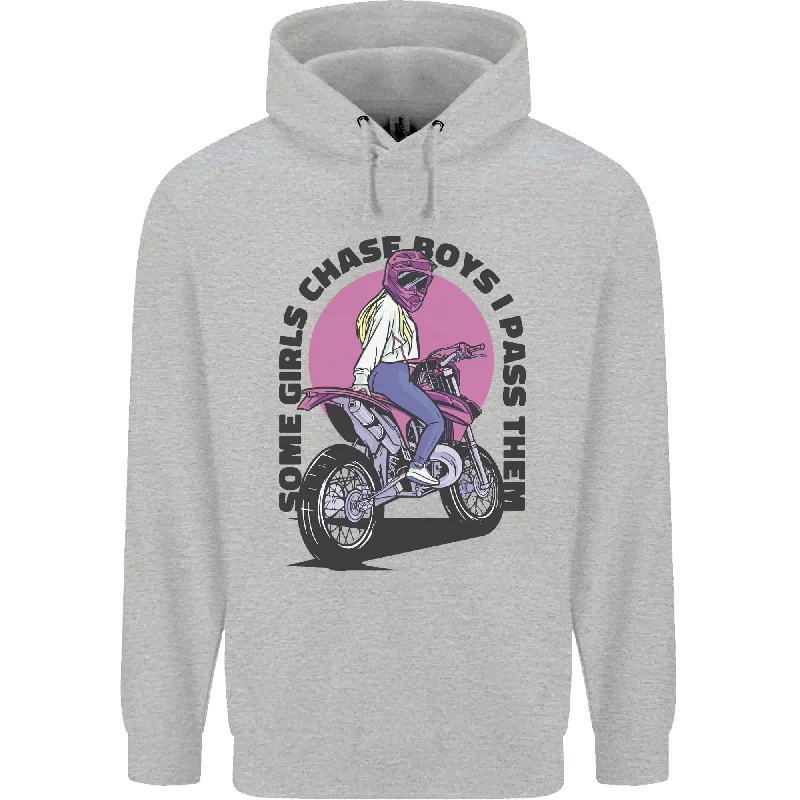 Limited Stock Some Girls Chase Funny Biker Motorcycle Mens 80% Cotton Hoodie