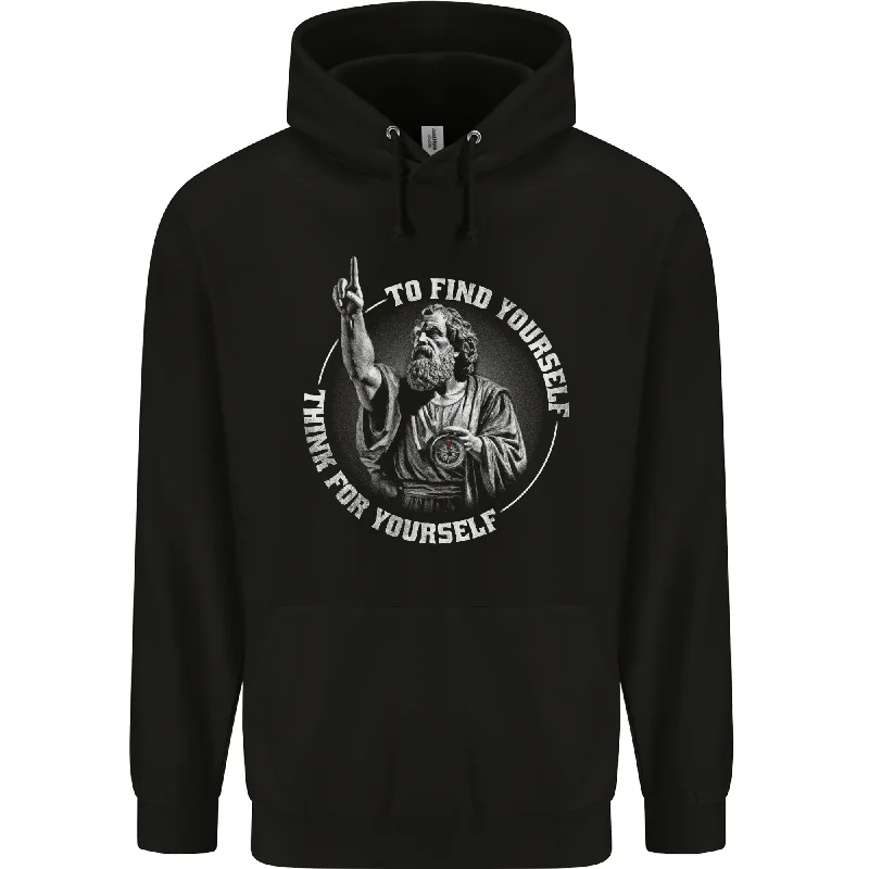 Flash Sale Socrates Wisdom Quote Think For Yourself Mens 80% Cotton Hoodie
