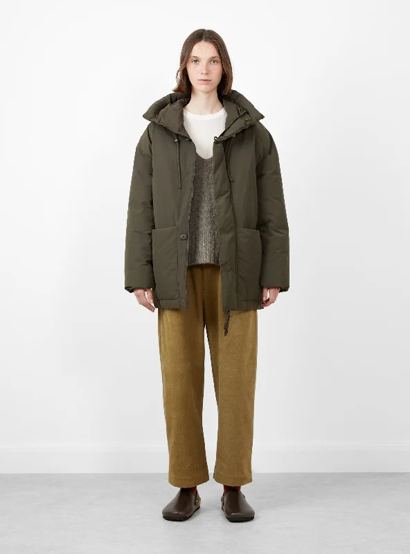 Midnight Madness Hooded Puffer Olive Brown
