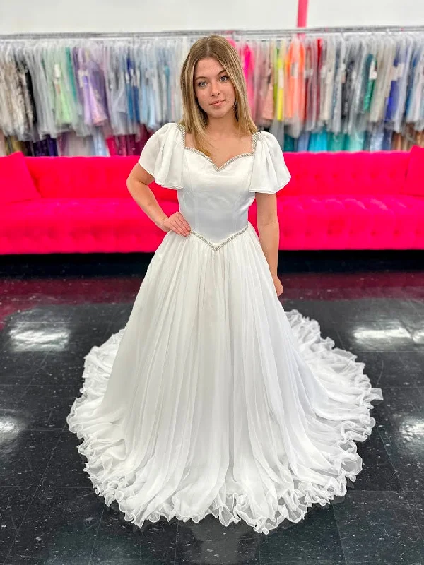Blowout Deals Samantha Blake 1126 Girls Pageant Dress Ruffle Cap Sleeve A Line Gown Satin Bodice Formal