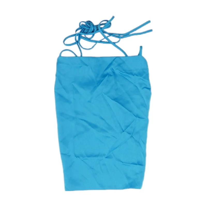 Anniversary Sale Blue Solid Cropped Camisole