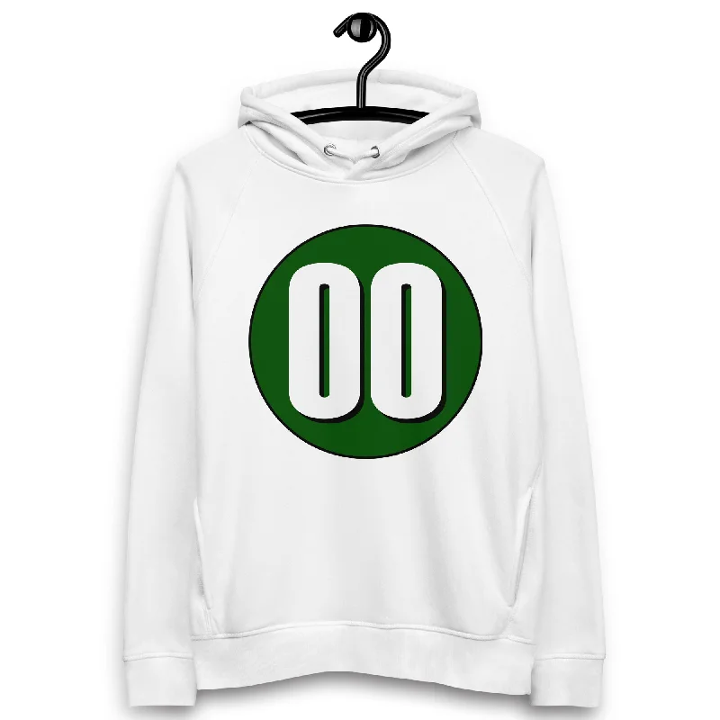 Best Bargains Unisex pullover hoodie: White on Hunter Green 00