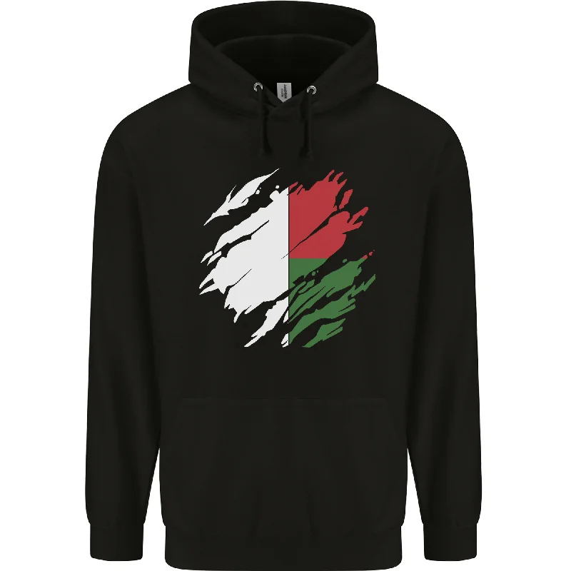 Limited Time Torn Madagascar Flag Madagascan Day Football Mens 80% Cotton Hoodie
