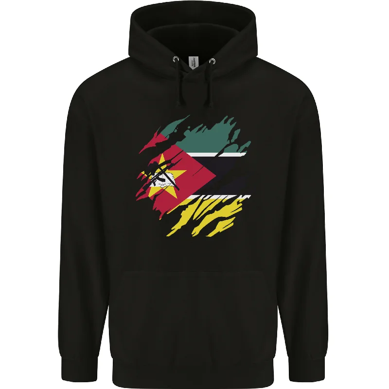Buy Now Torn Mozambique Flag Mozambican Day Football Mens 80% Cotton Hoodie