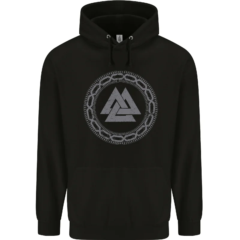 Savings Spectacular Viking Symbol Valknut Grey Gym Mens 80% Cotton Hoodie
