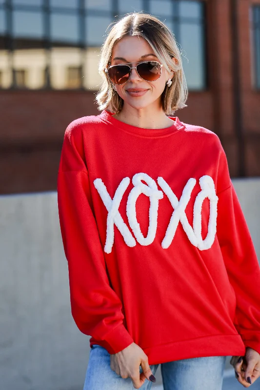 Don’t Miss Out FINAL SALE - Red XOXO Fleece Pullover