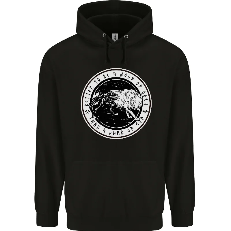 Don’t Miss Out Viking a Wolf of Odin Than a Lamb of God Mens 80% Cotton Hoodie