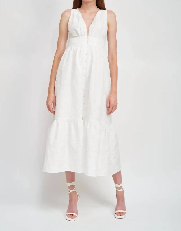 Clearance Sale Jacquard Dress In Off White