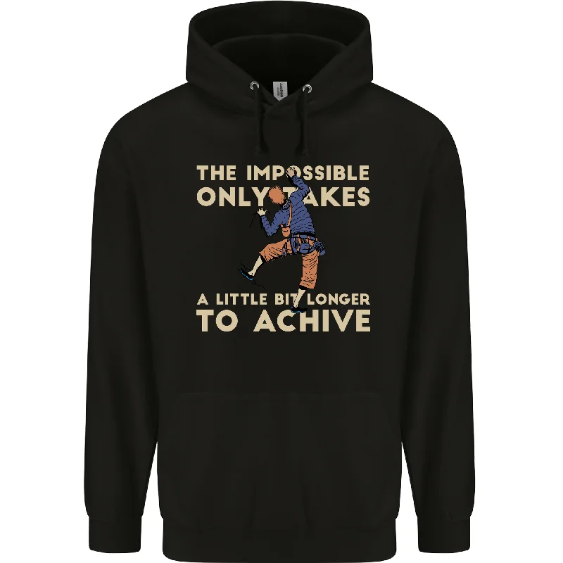 Savings Bonanza Rock Climbing the Impossible Funny Climber Mens 80% Cotton Hoodie