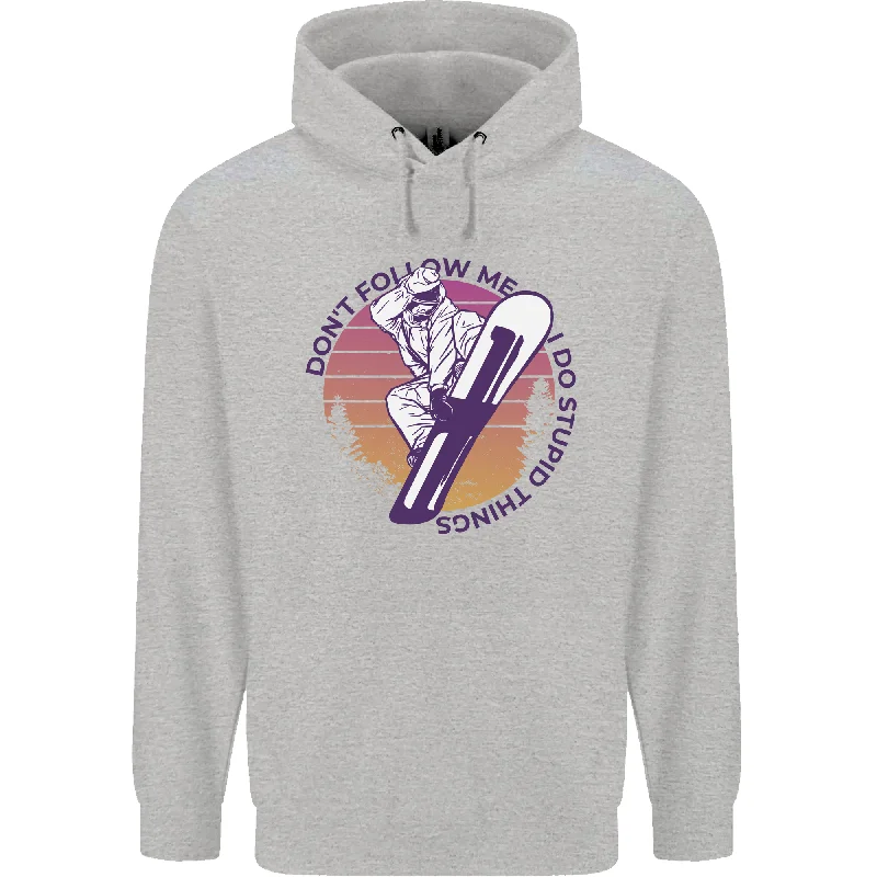 Overstock Snowboarding Dont Follow Me Funny Mens 80% Cotton Hoodie