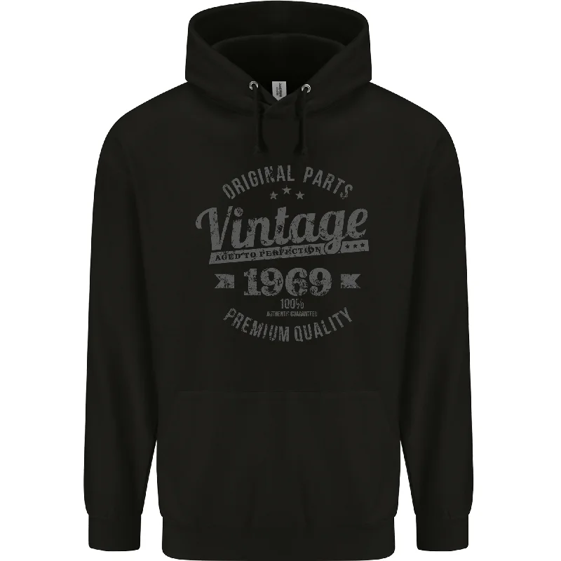 Deal of the Day Vintage Year 55th Birthday 1969 Mens 80% Cotton Hoodie Black