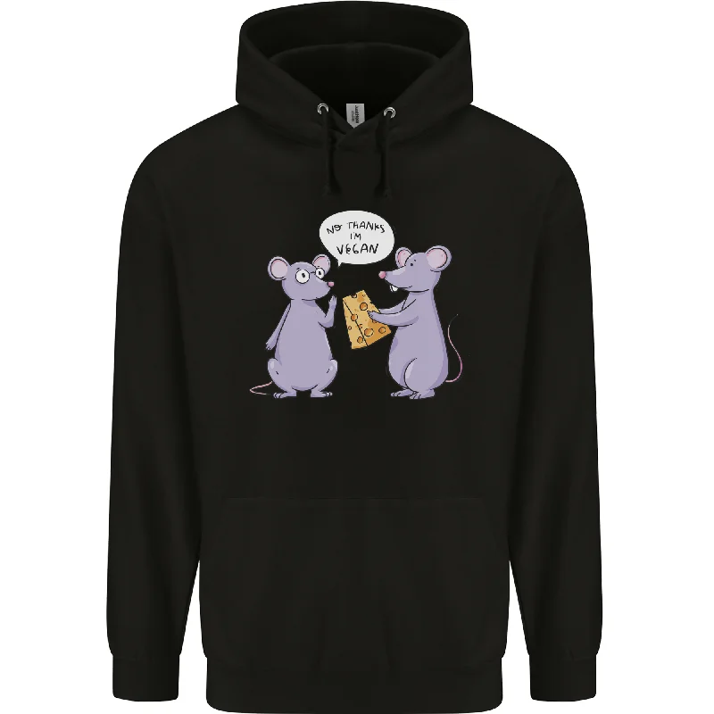 Weekend Special Vegan Mouse Funny Cheese Mens 80% Cotton Hoodie