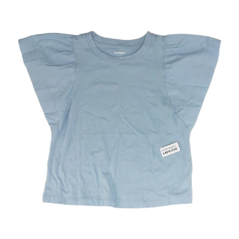 Midnight Sale Blue Solid Short Sleeve Blouse