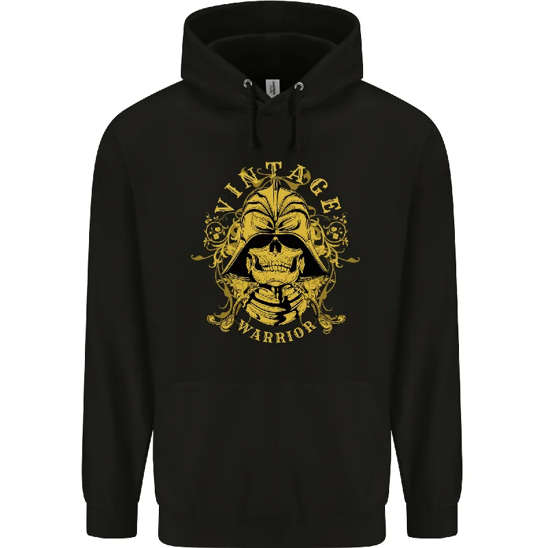 Great Deals Vintage Warrior Samurai Bushido MMA Skull Mens 80% Cotton Hoodie