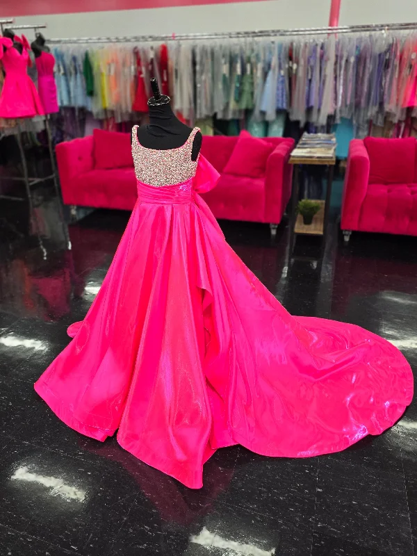 Special Discount Ashley Lauren 8278 Girls Satin Ballgown Large Bow Pageant Dress Crystal Bodice Gown