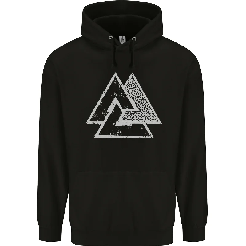 Value Deals Valknut Symbol Vikings Gym With White Print Mens 80% Cotton Hoodie