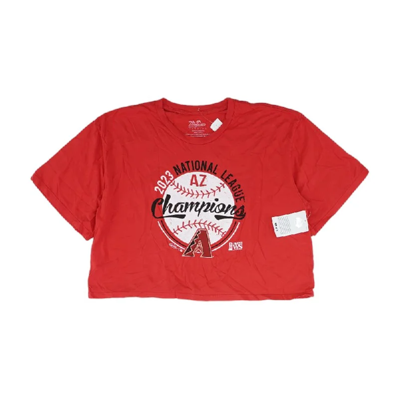 Overstock Sale Red Solid Crewneck T-Shirt