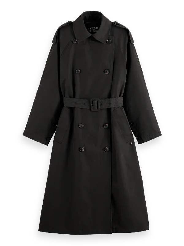 Exclusive Access OVERSIZED BELTED TRENCHCOAT EVENING BLACK