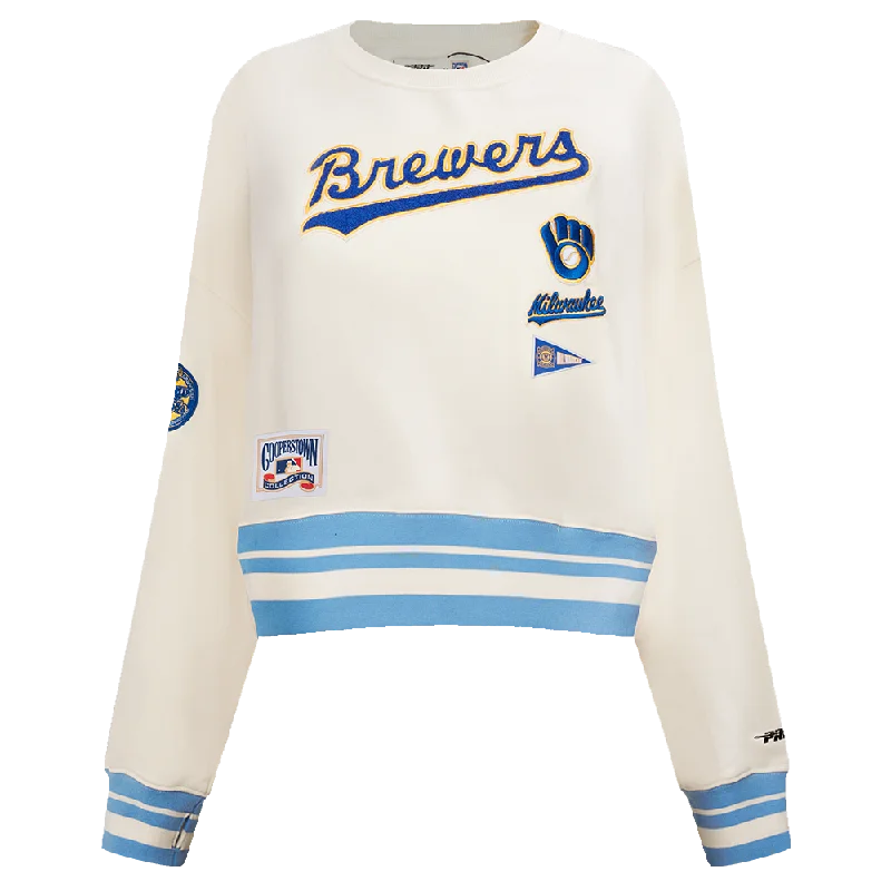 Daily Deals SUDADERA DE CUELLO REDONDO MLB MILWAUKEE BREWERS RETRO CLASSICS PARA MUJER