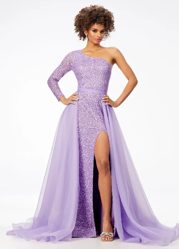 Inventory Reduction Ashley Lauren 1740 Size 2,6,12 Periwinkle Long Organza Pageant Overskirt Wire Hem Layered Train Detachable