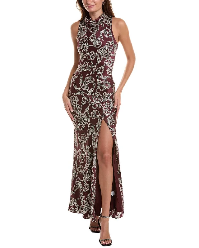 Final Markdown Nicholas womens  Demi Silk Maxi Dress, 8, Purple