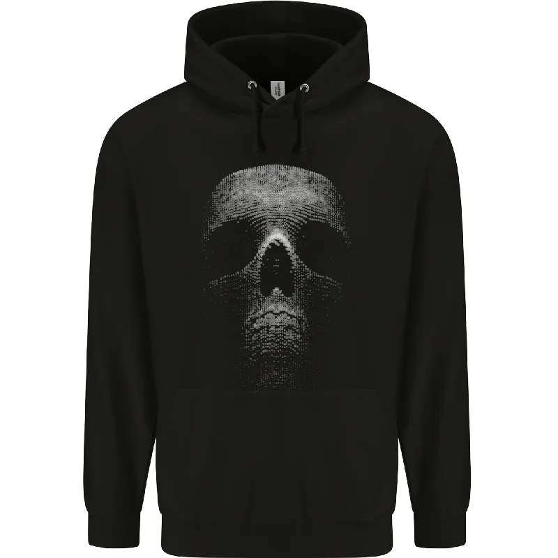 TIME-Limited Offer Skull Made of Circles Mens 80% Cotton Hoodie