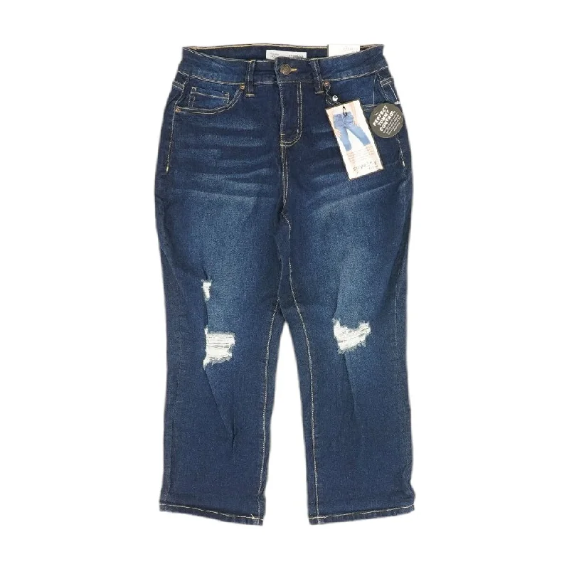 Discount Deals Blue Solid Capri Pants